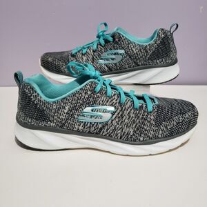 Skechers Gray Turquoise High Tide Flex Women's Sneakers Sz 8.5